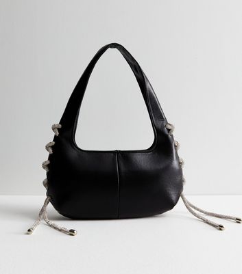 Public Desire Black Diamante Shoulder Bag New Look