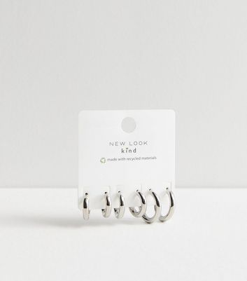 Silver long earrings new on sale look