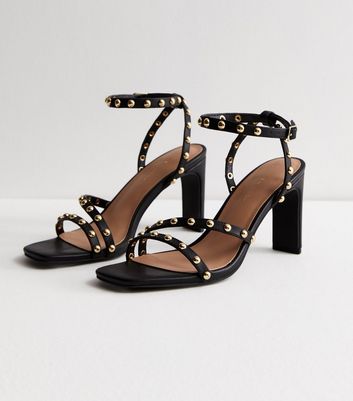 Studded sandal block clearance heel