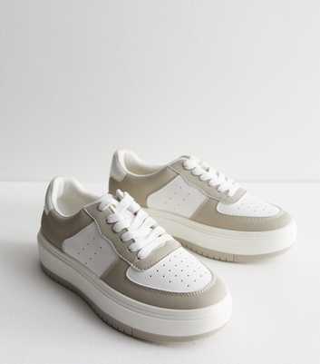 White Double Sole Trainers
