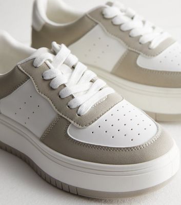 White Double Sole Trainers New Look