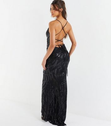 Quiz black sequin store dress