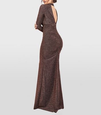 Long sleeve high outlet neck maxi dress