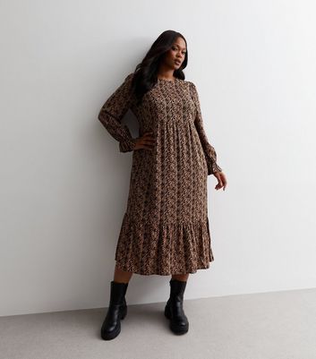 Leopard print midi 2024 dress new look