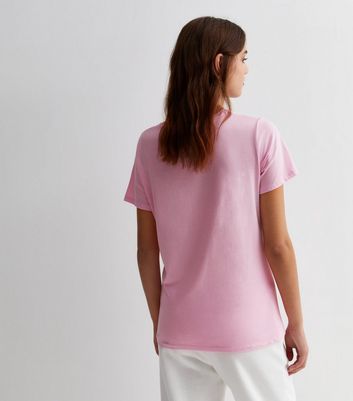 Pale Pink Cotton Barbie Logo T-Shirt New Look