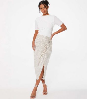 New look outlet sequin midi skirt