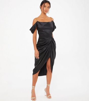 Quiz black 2024 midi dress