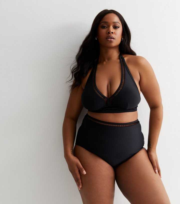 Curves Black High Waist Bikini Bottoms