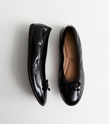 Black patent sale ballerina pumps