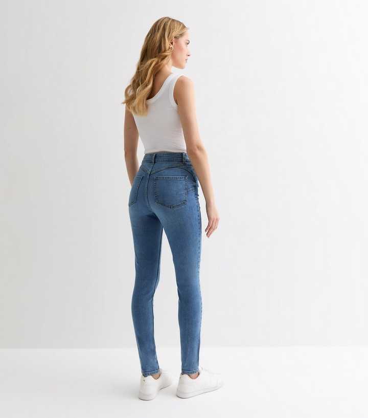 Jeans Skinny Donna New Look Lift & Shape – Vita Alta, Blu – Taglie UK 6-24