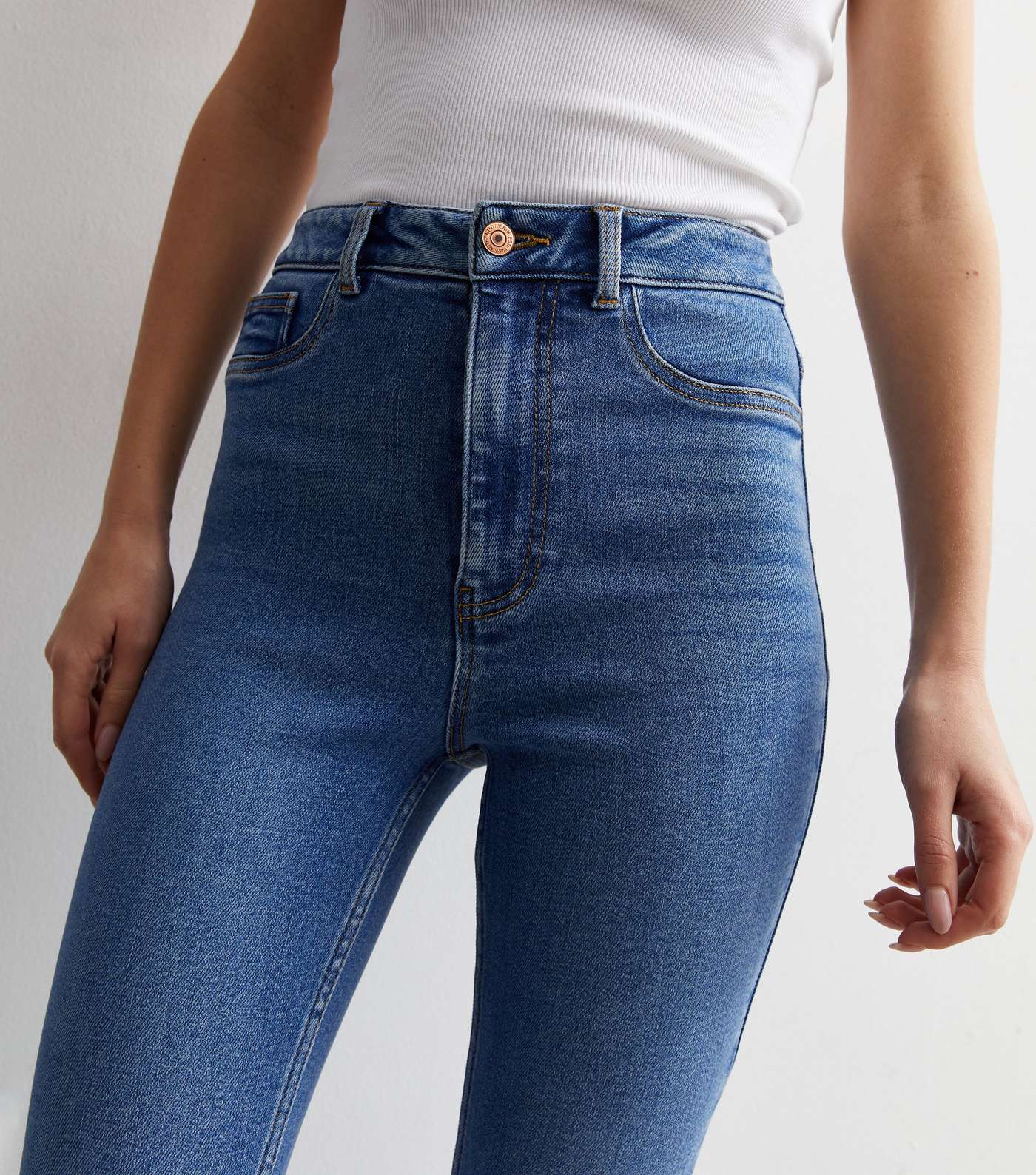 Blue Hallie Super Skinny Jeans Image 3