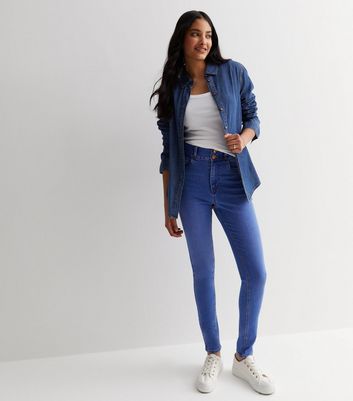 Bright Blue High Waist Yazmin Skinny Jeans | New Look