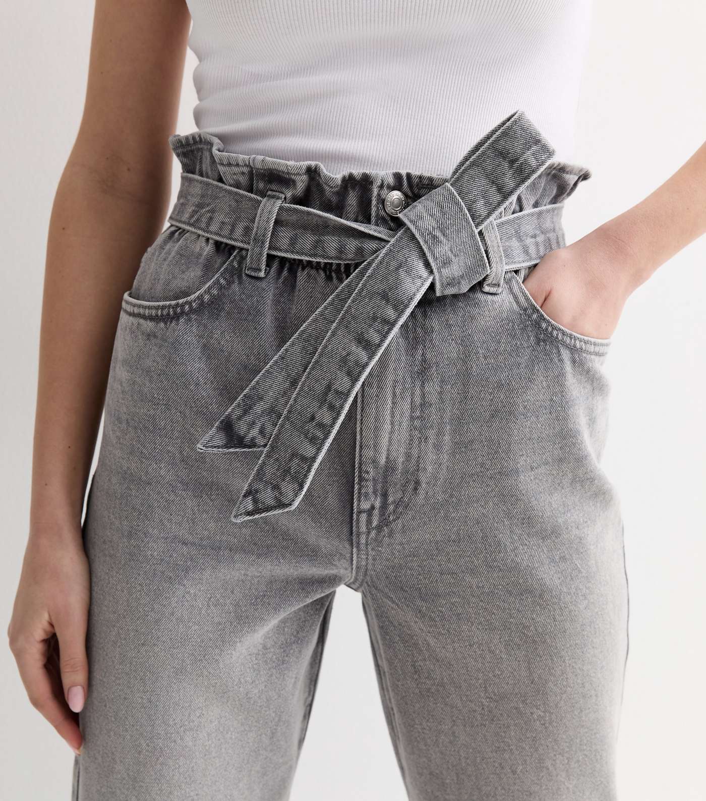 Grey Dayna Paperbag Jeans Image 5