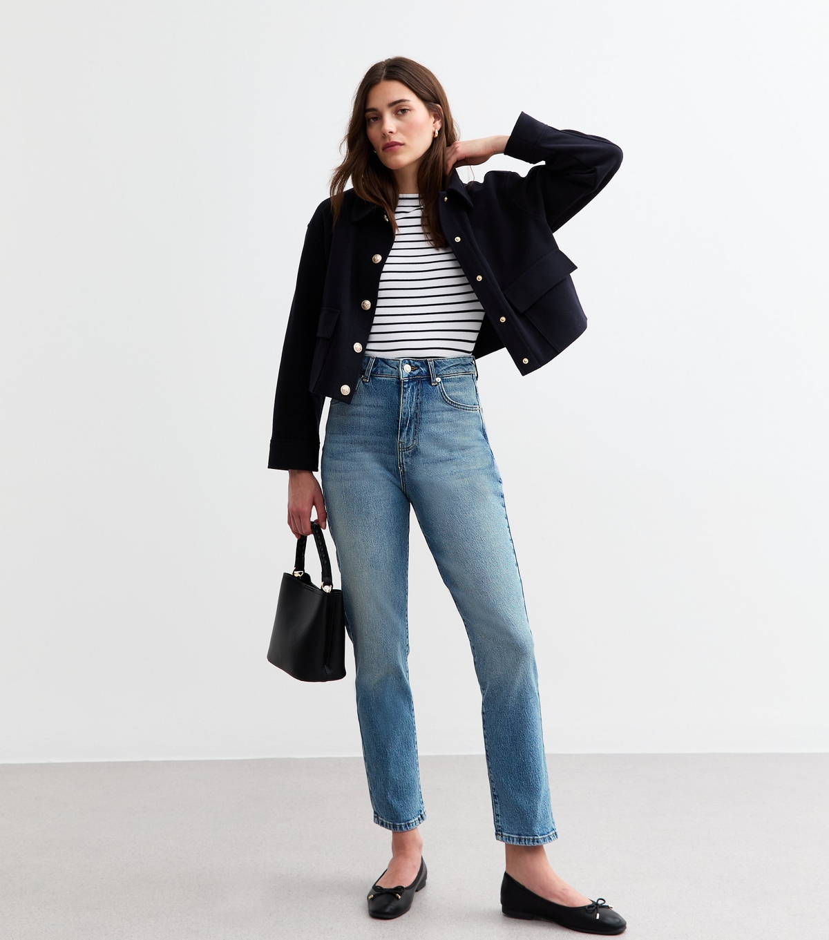 Women's Blue Vintage Tint Hannah Ankle Grazer Straight Leg Jeans New Look