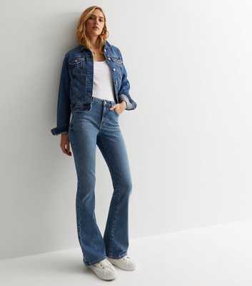 Mid Blue Low Rise Bootcut Jeans