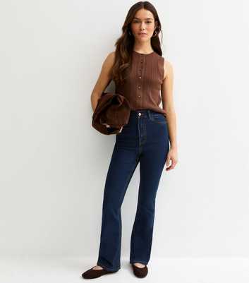 Petite Navy Waist Enhance Quinn Bootcut Jeans