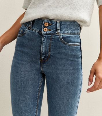 Petite Blue Lift \u0026 Shape High Waist Yazmin Skinny Jeans | New Look