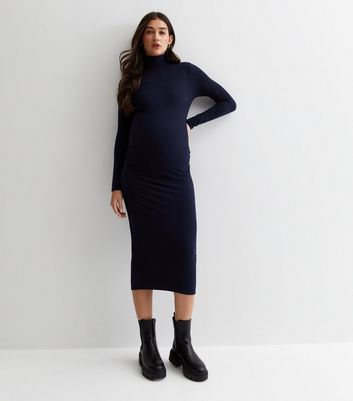 Maternity ribbed cheap midi dress