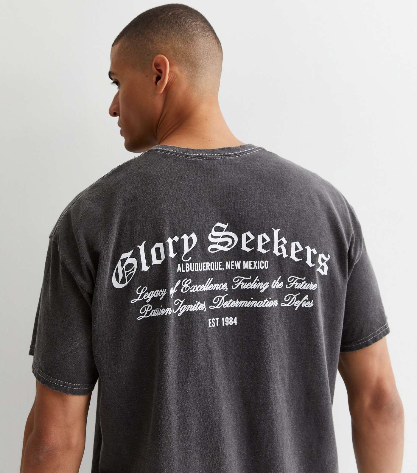 Dark Grey Cotton Glory Seekers Logo Relaxed Fit T-Shirt Image 2