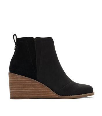 Toms suede clearance wedge booties