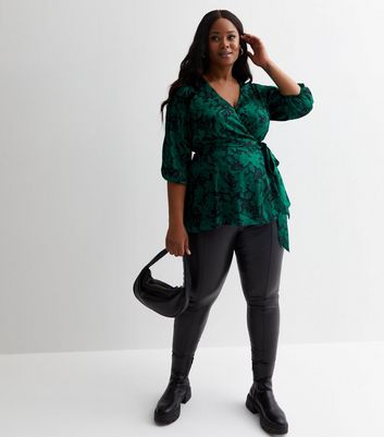 Green hot sale peplum blouse