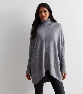 Grey oversized roll neck on sale jumper