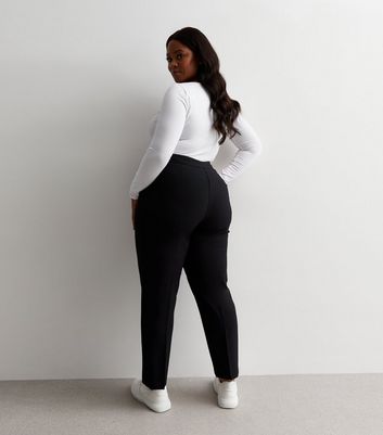 Stretch black 2024 trousers plus size