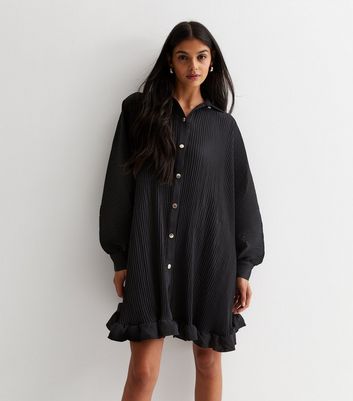 Black frill outlet shirt dress