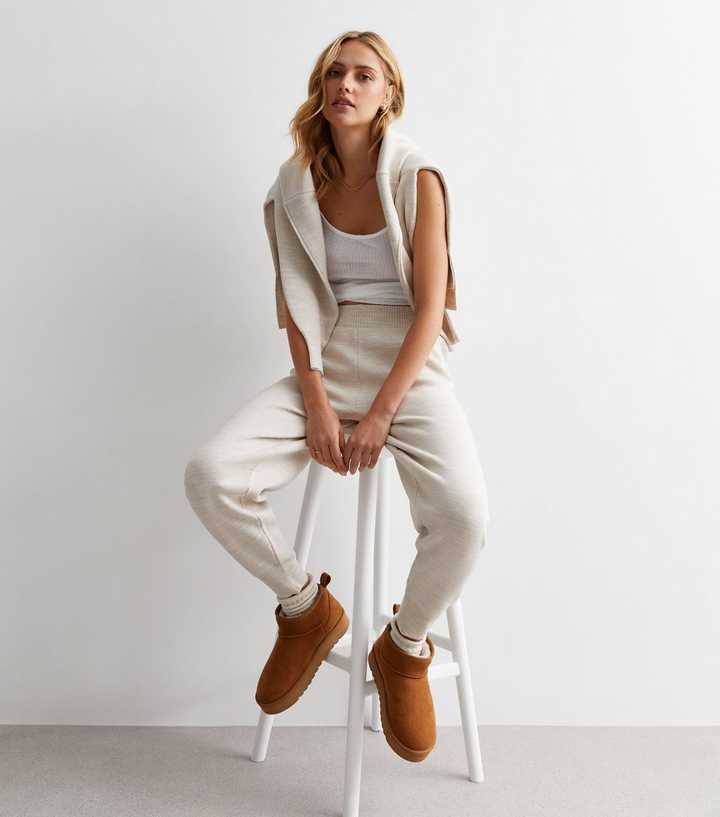 Cream Knit Lounge Joggers