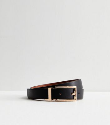 Multicoloured Leather-Look Reversible Belt New Look