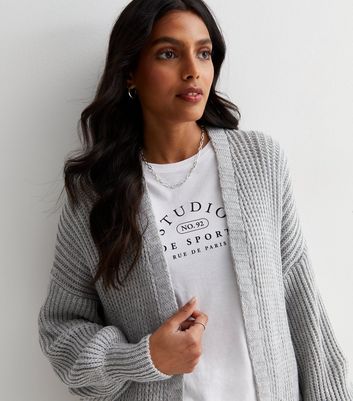 Chunky grey cardigan womens sale