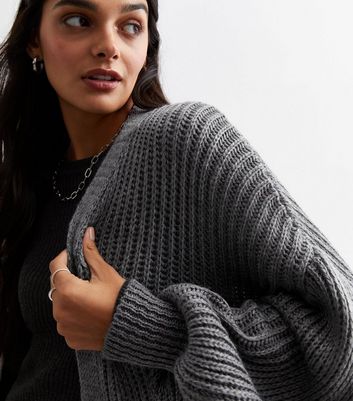 Grey 2025 ribbed cardigan