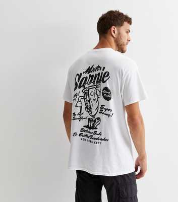 White Cotton Sarnie Front and Back Logo Oversized T-Shirt