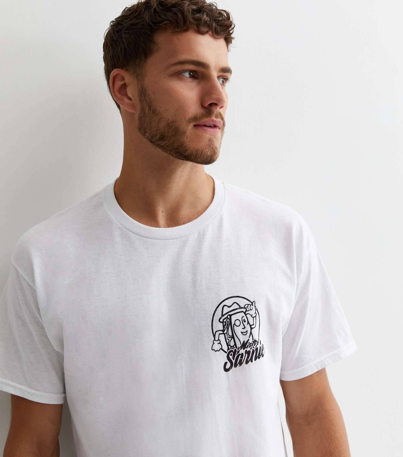 White Cotton Sarnie Front and Back Logo Oversized T-Shirt Image 2