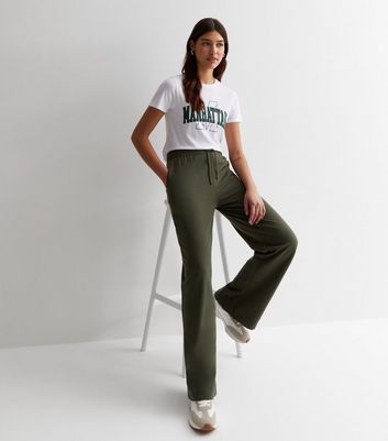 New Look wide leg joggers in khaki