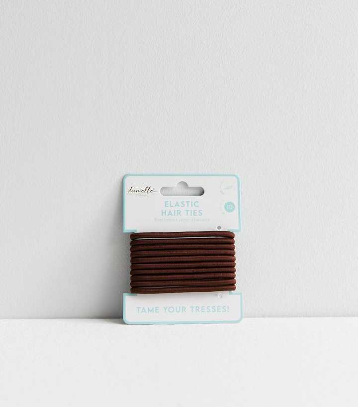 Danielle Creations 10 Pack Brown Elastic Hair Ties