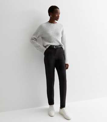 Tall Black Elasticated Tailored Trousers