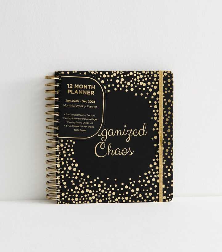 Black Organised Chaos Logo Planner