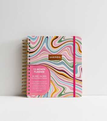 Multicoloured Swirl Print Planner