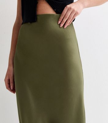 Olive green midi clearance pencil skirt