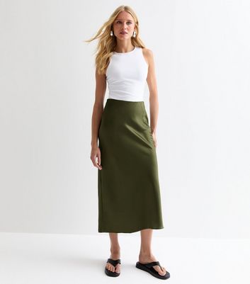 Dark khaki hotsell pencil skirt