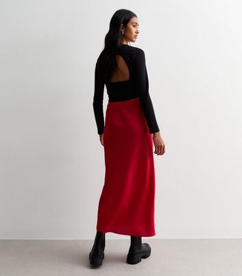 New look red maxi skirt hotsell