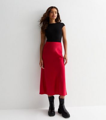 Long red 2025 midi skirt