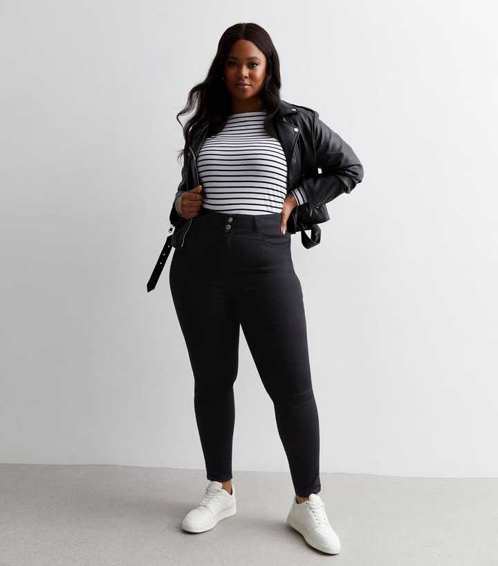 Curves Black Lift & Shape High Waist Yazmin Skinny Jeans