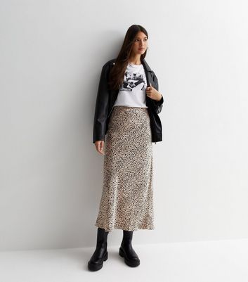 Leopard-print midi hotsell skirt by zara