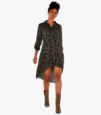 Leopard print sale dip hem dress