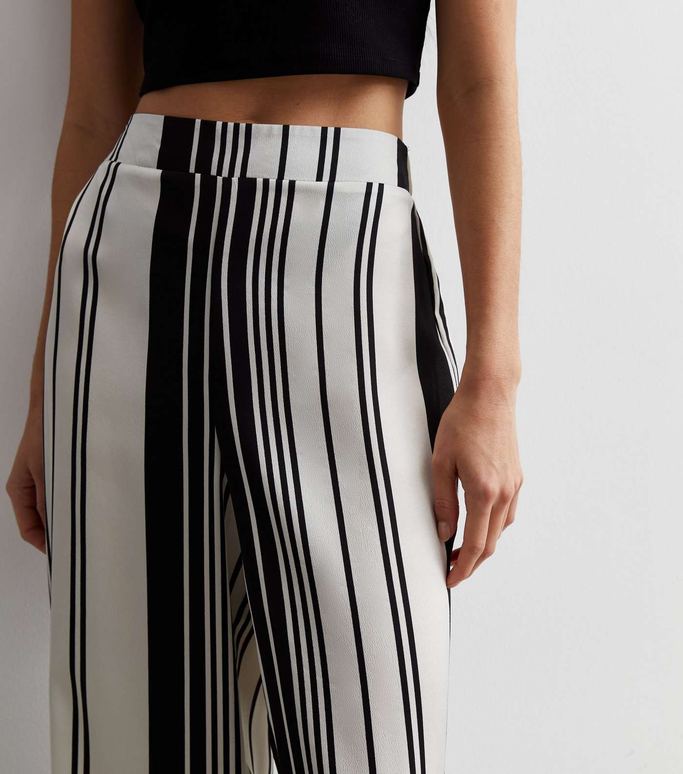 Off White Stripe Trousers Image 2