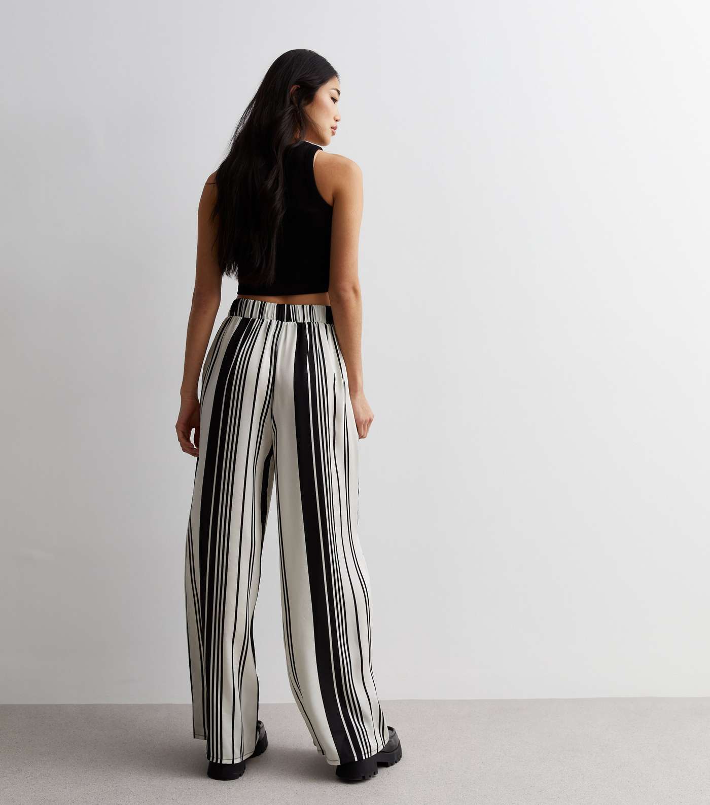 Off White Stripe Trousers Image 4
