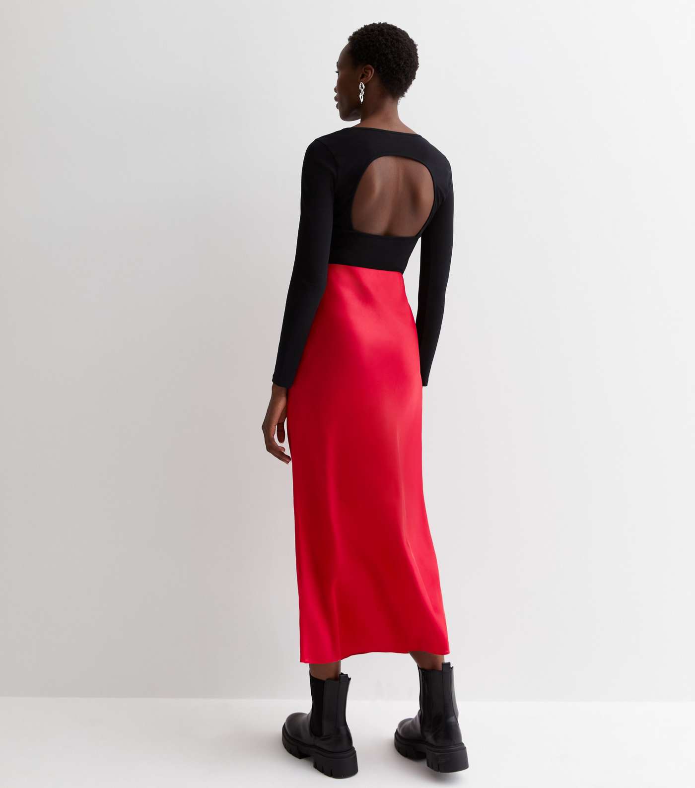 Tall Red Satin Midaxi Skirt Image 4