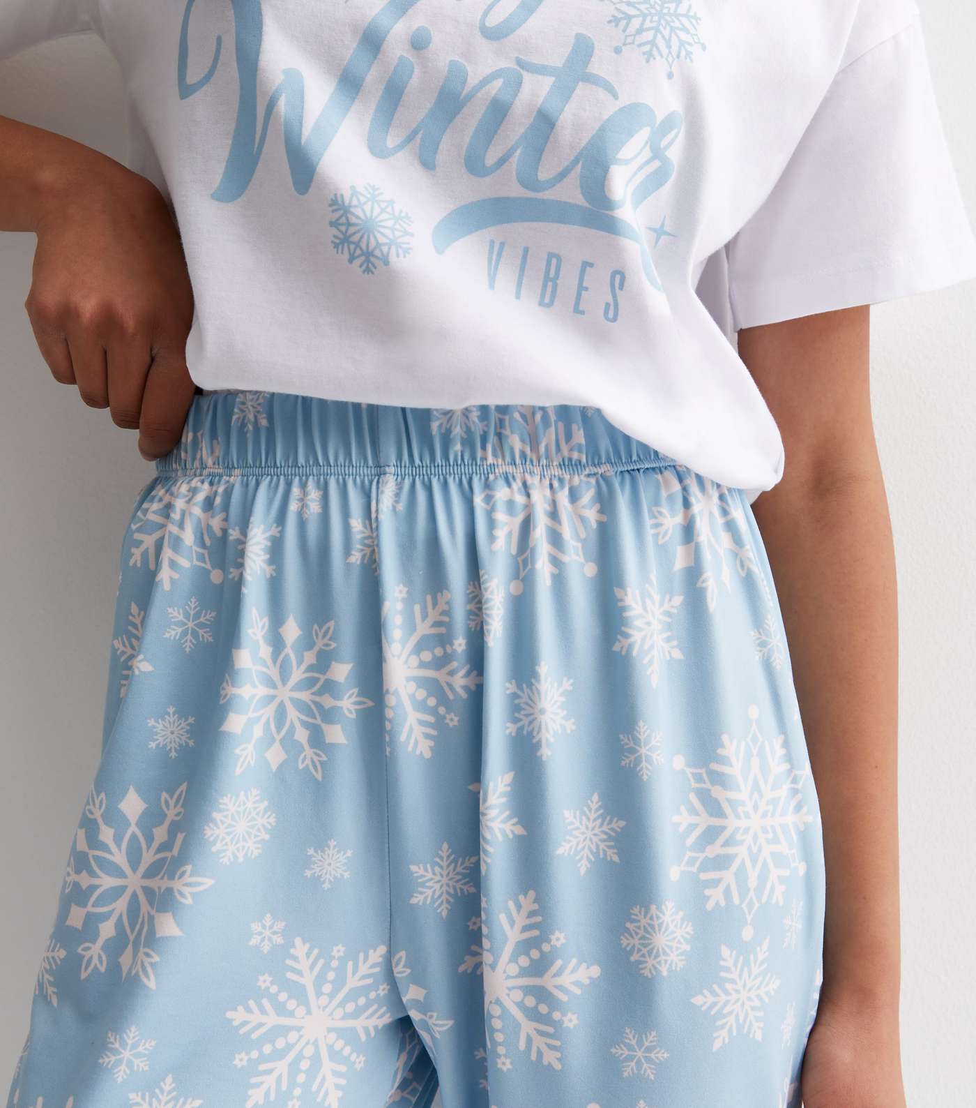 Blue Jogger Pyjama Set with Cosy Winter Vibes Logo Image 4